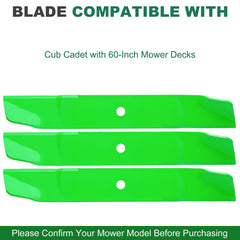 JSXDNWYJ 60-inch blades showing compatibility with Cub Cadet
