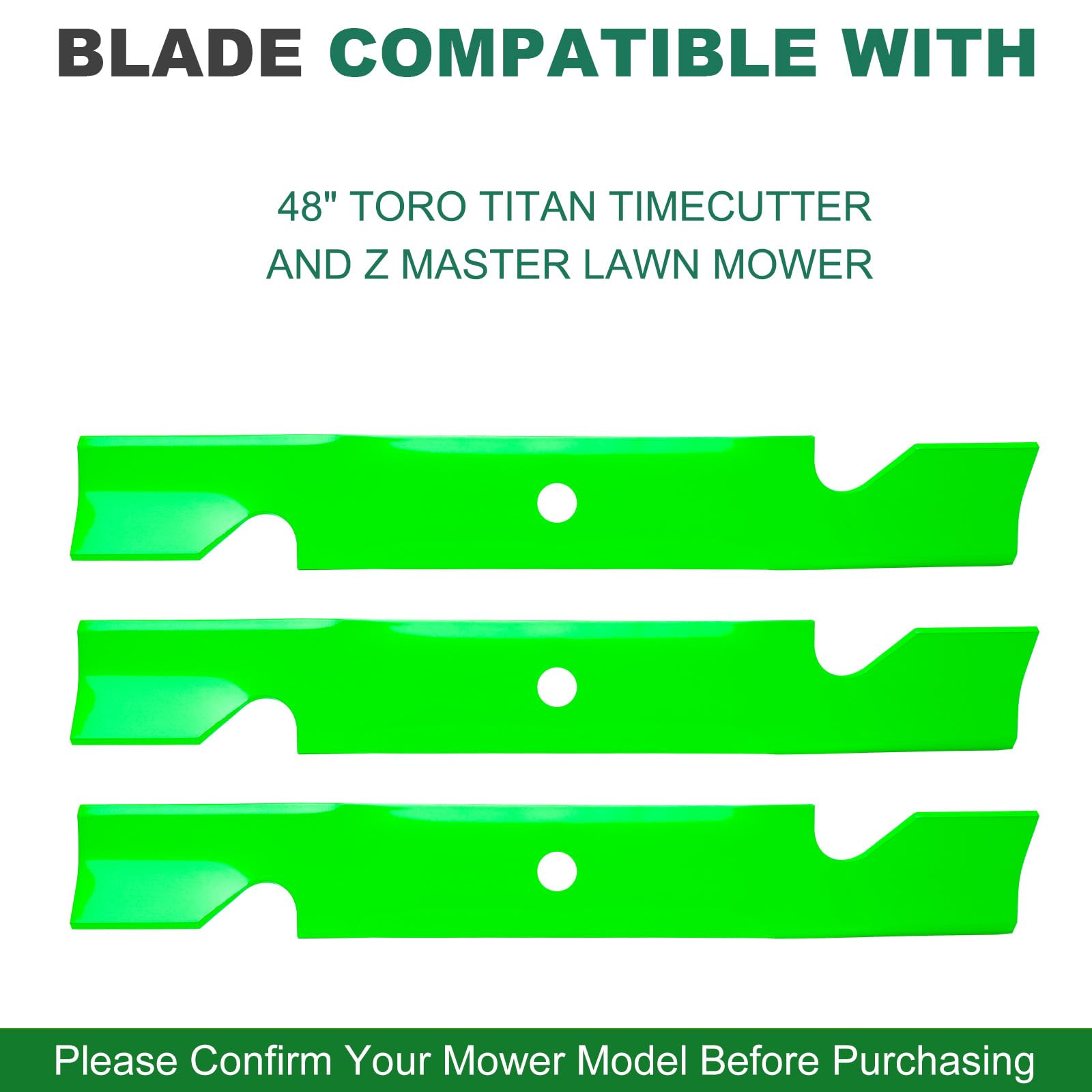 JSXDNWYJ blades specifications with length and width details
