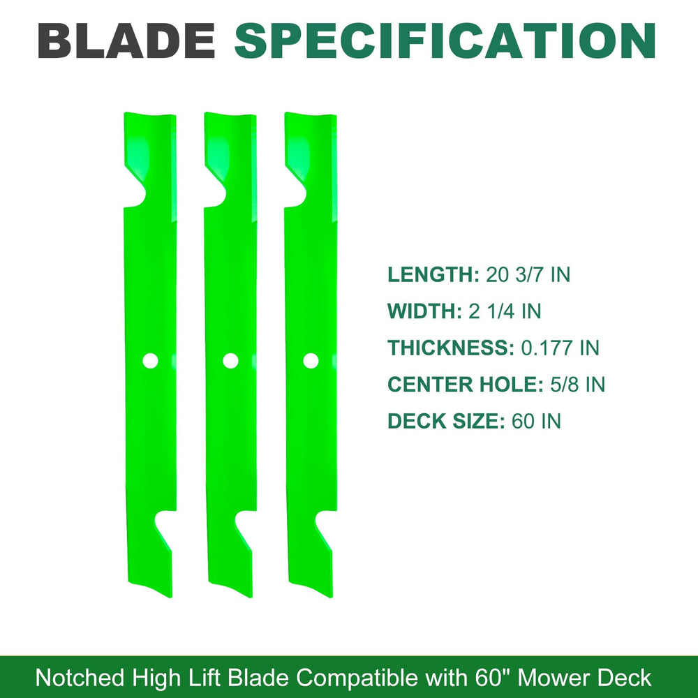 JSXDNWYJ High Lift Notched Blade side view showing thickness