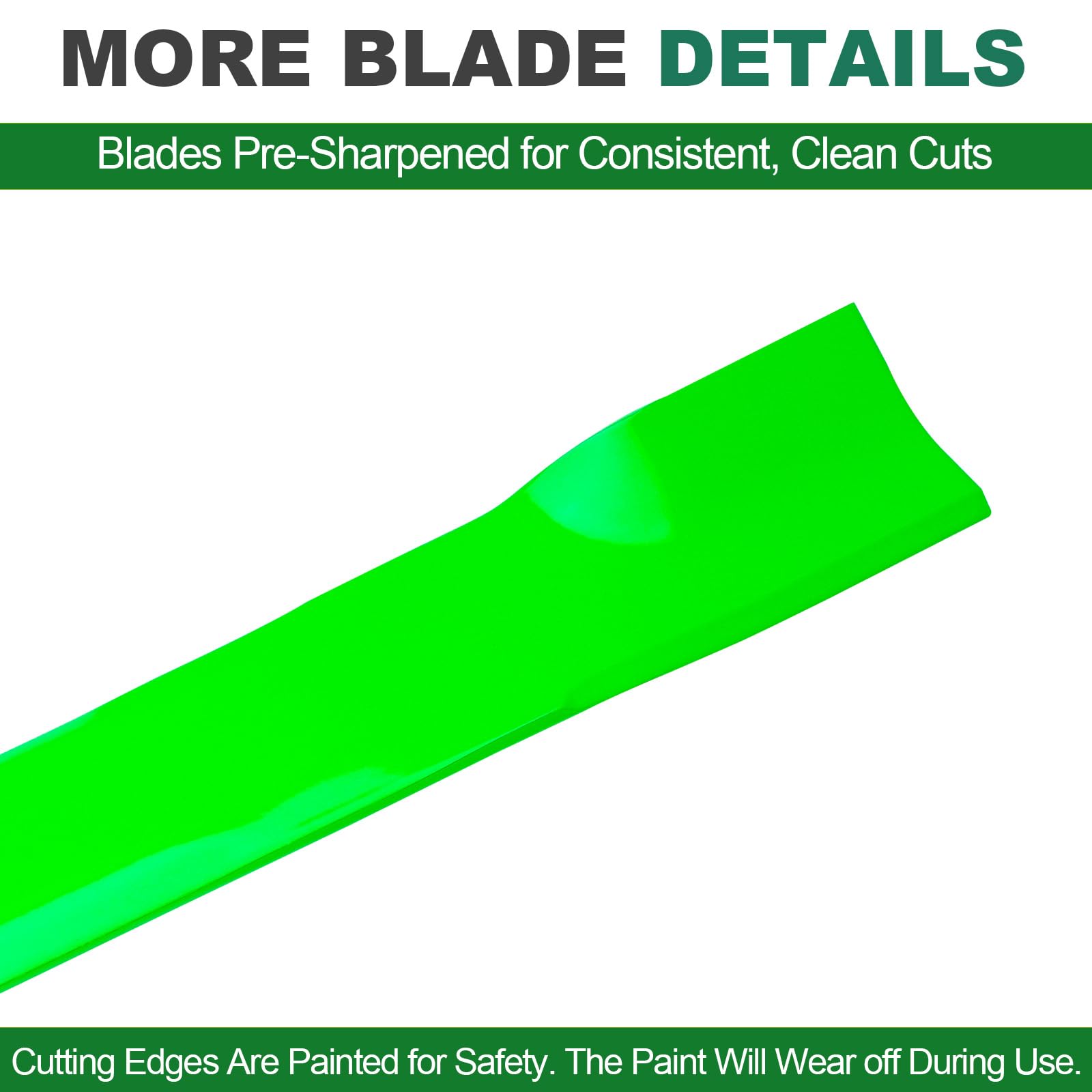 JSXDNWYJ mower blade next to measuring tape