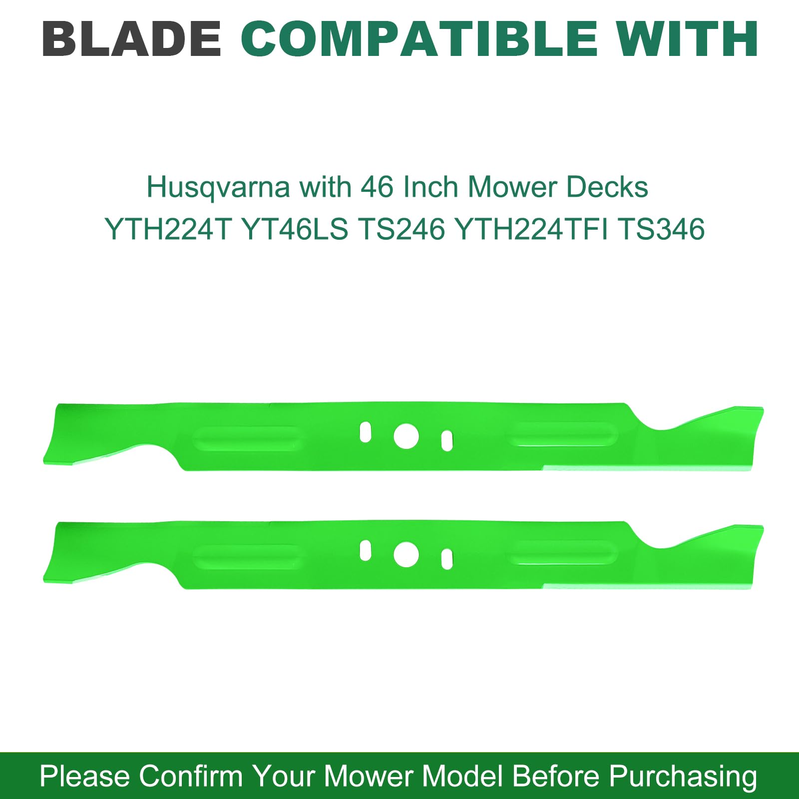 JSXDNWYJ Mulching Blades for Husqvarna 46 Inch Deck, installation guide