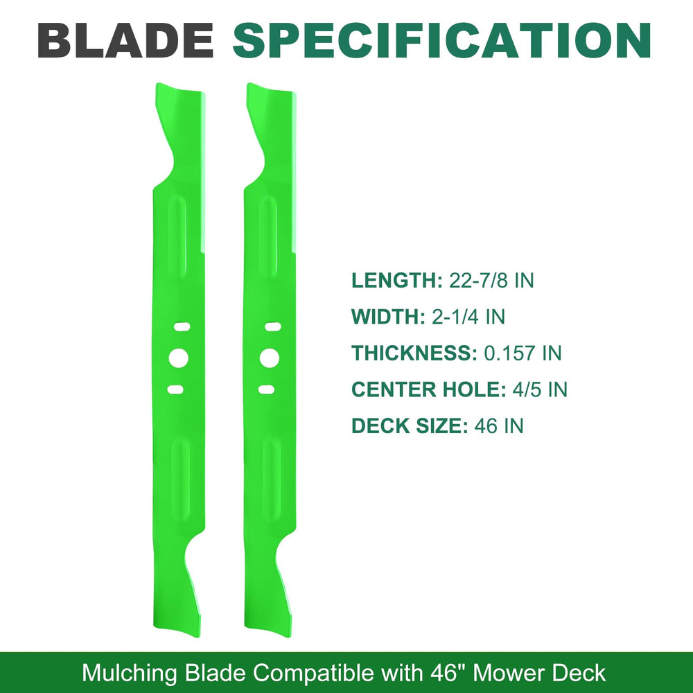 JSXDNWYJ Mulching Blades for Husqvarna 46 Inch Deck, side view