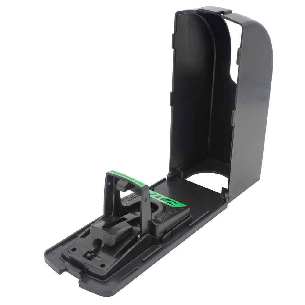 JT Eaton mouse trap side view showing adjustable trigger