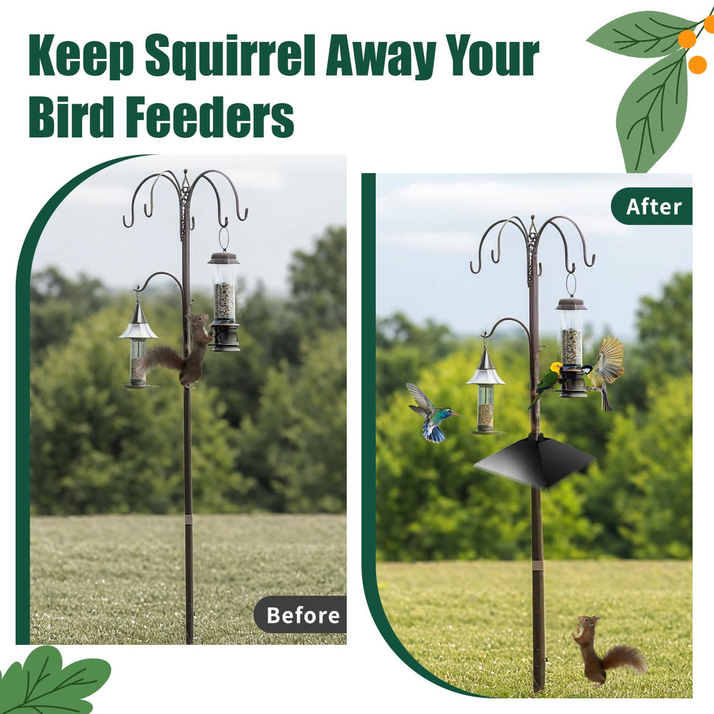 JTNFSH Metal Squirrel Baffle in garden setting