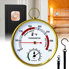Judkoir Sauna Thermometer and Hygrometer front view with clear dial