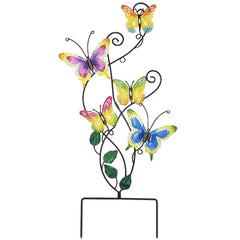 Juegoal 28 Inch Butterfly Garden Stake front view with bright colours