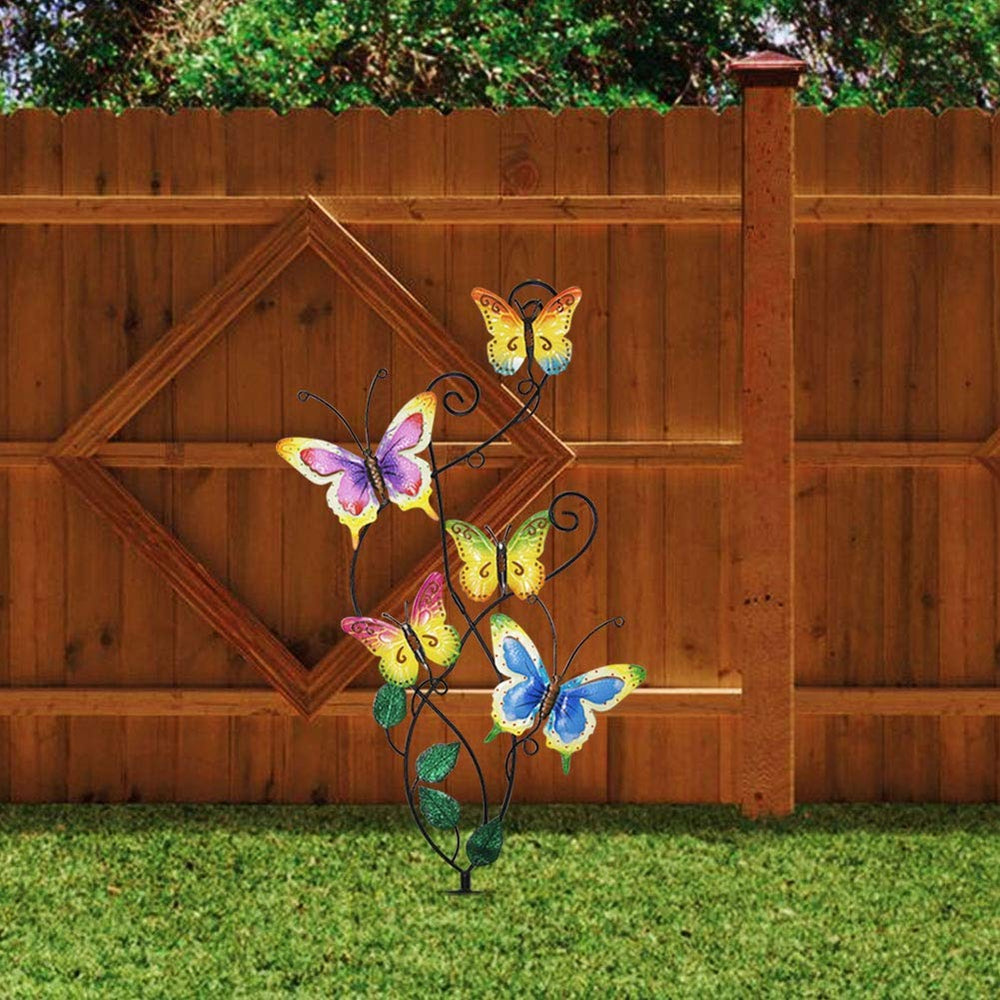 Juegoal Butterfly Garden Stake displayed in a garden setting
