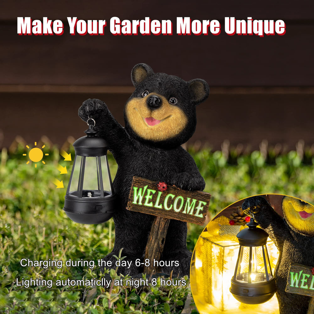 Juegoal Garden Bear Statue under a tree with sunlight