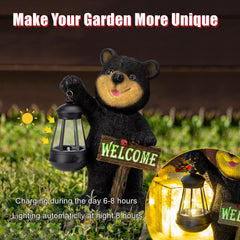 Juegoal Garden Bear Statue under a tree with sunlight