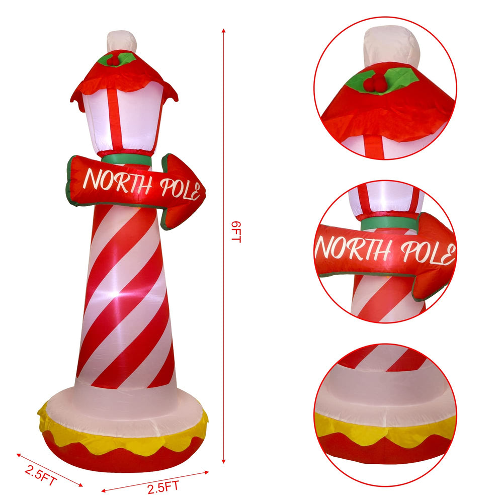 Juegoal inflatable lighthouse showing built-in LED lights