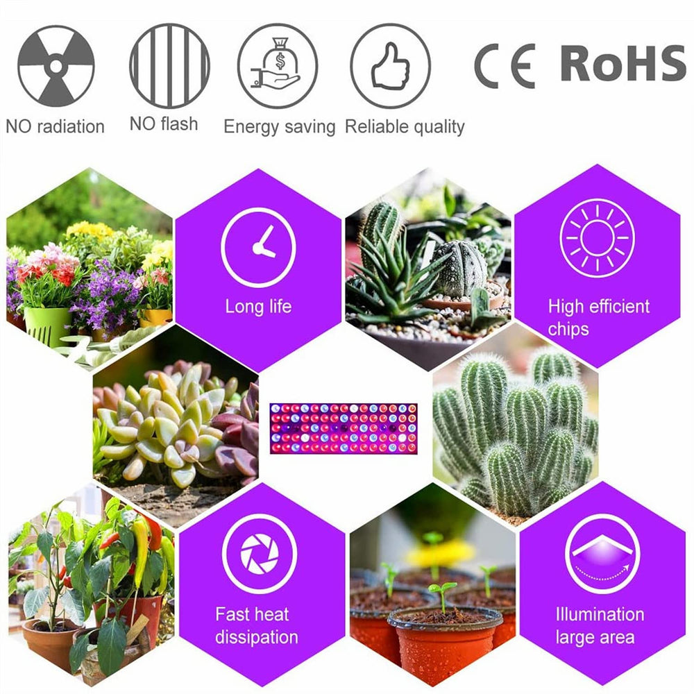 Juhefa LED Grow Light in action over microgreens