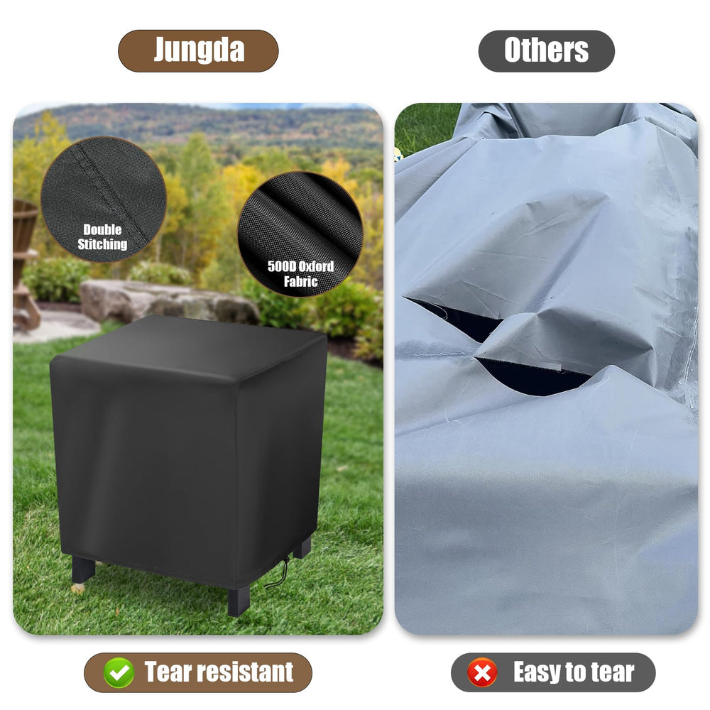 Jungda outdoor furniture cover on a 19 inch patio table