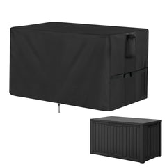 Jungda Outdoor Storage Box Cover front view, black 48x22x25 inches