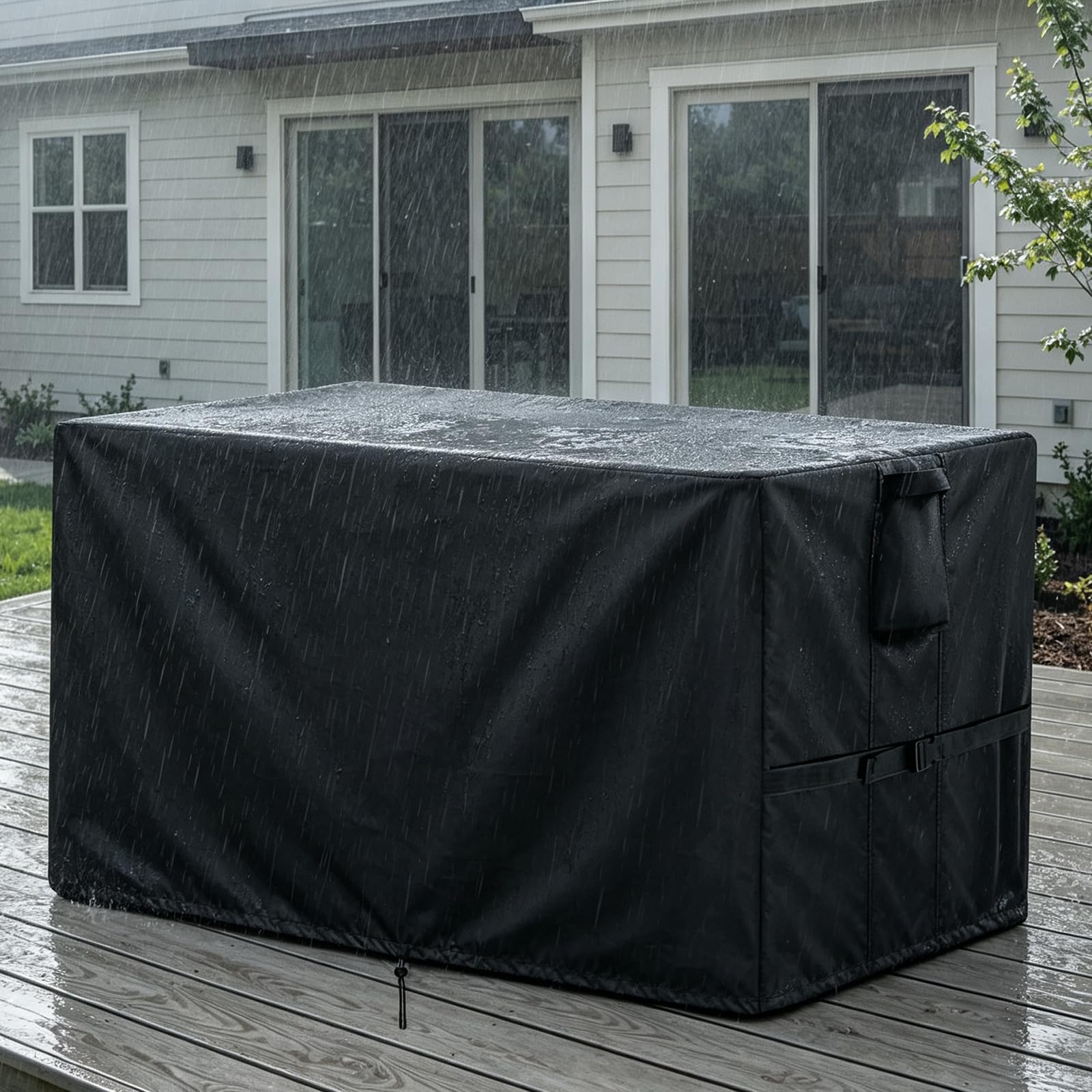 Jungda Outdoor Storage Box Cover in use on patio