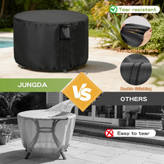 Jungda round outdoor table cover with ventilation vents