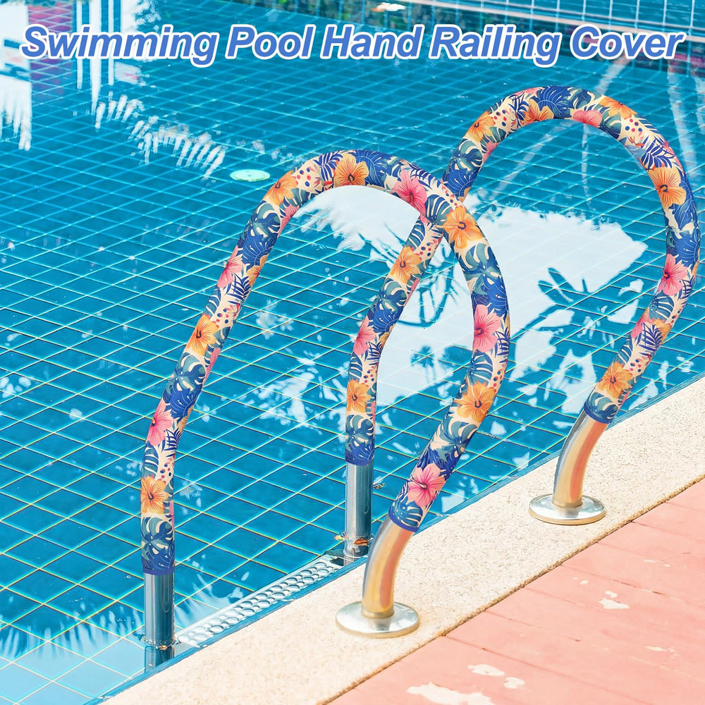 Junkin 6 Ft Pool Handrail Cover in a relaxing pool setting
