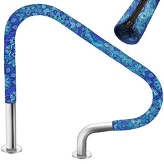 Junkin 8 Ft Pool Handrail Cover in Blue with Mandala Design