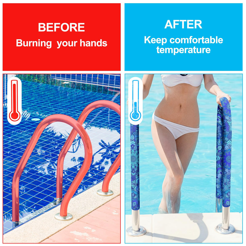 Junkin Handrail Cover installed on a pool railing