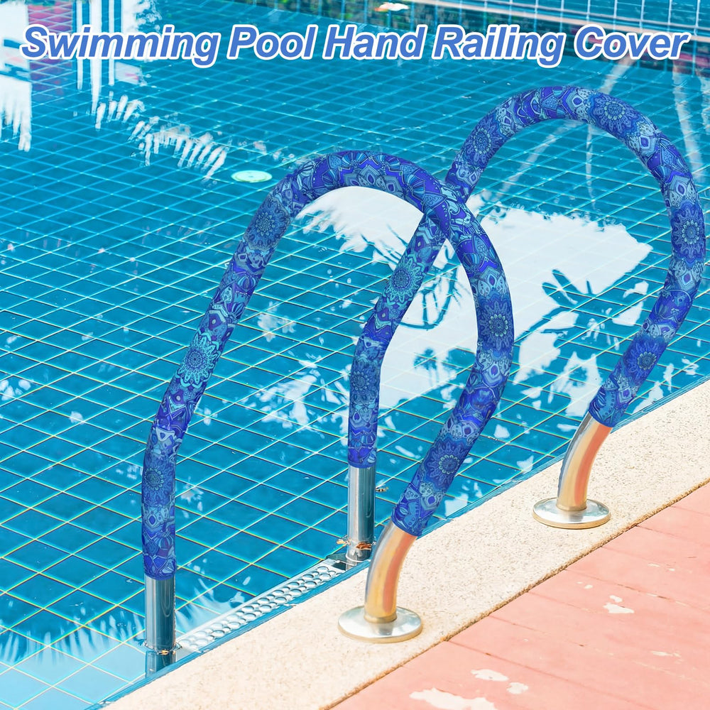 Junkin Pool Handrail Cover displayed in a garden setting