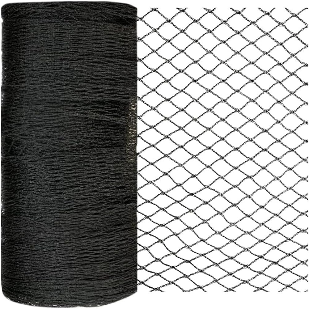 JUNKOGO Bird Netting 10x30 ft black mesh flat view