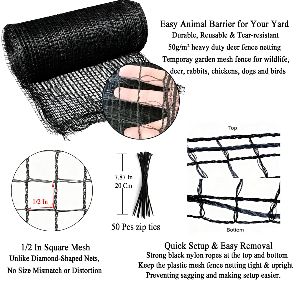 JUNKOGO Deer Fence Netting easy setup demonstration