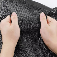 JUNKOGO shade cloth showing installation with brass rings