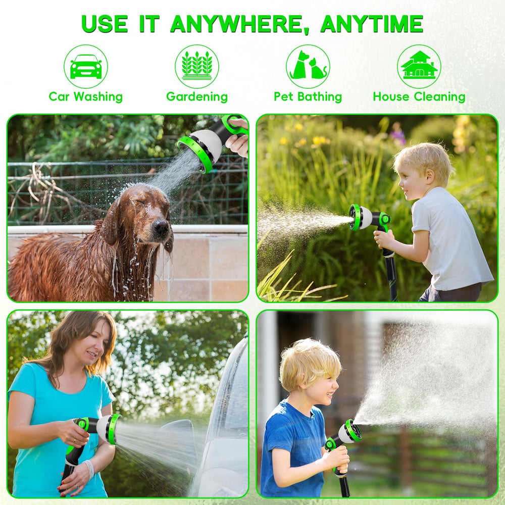 Junredy garden hose in use watering plants in a garden