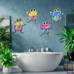 Junware Frog Wall Decor displayed on a garden fence
