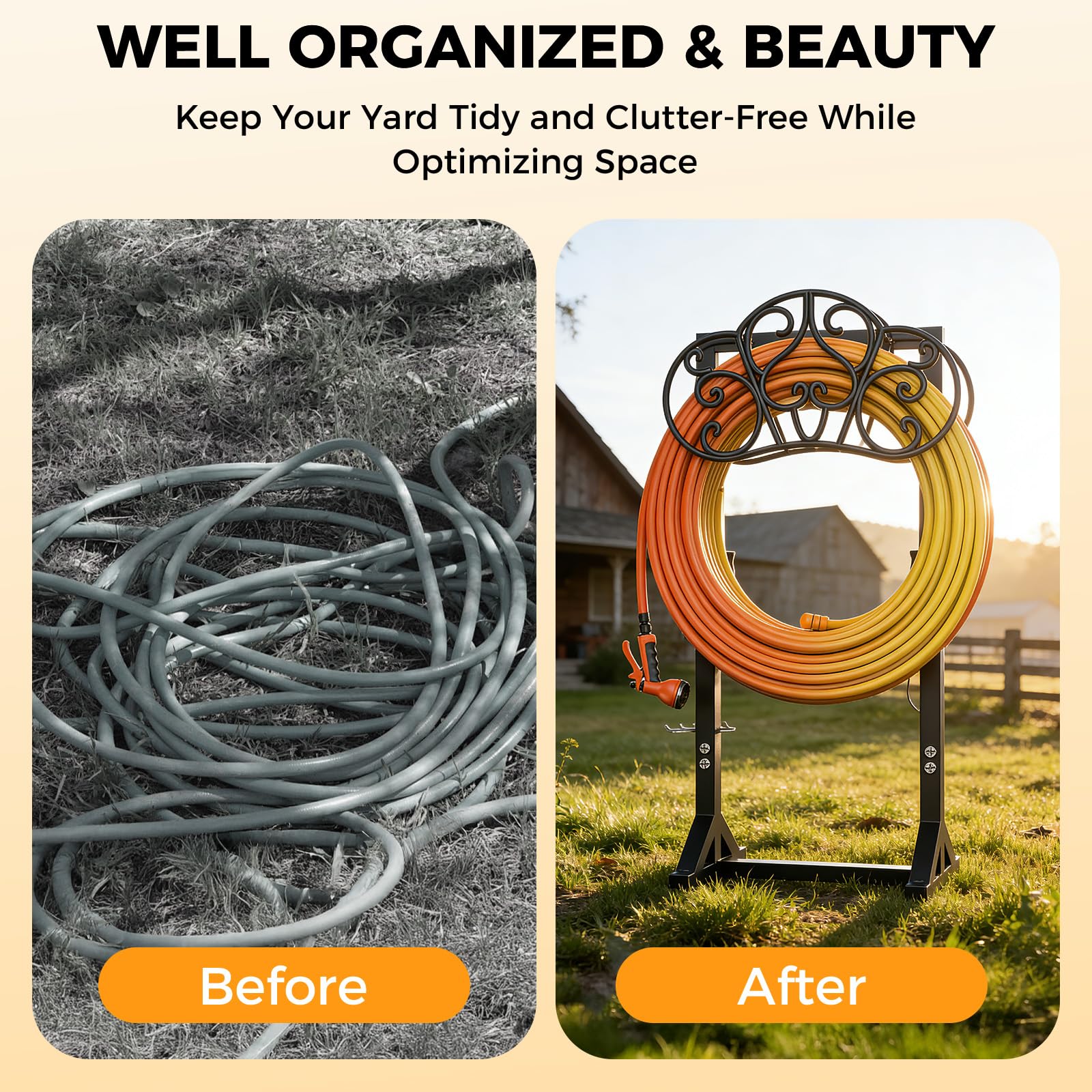 JUNYIYOUO Garden Hose Holder disassembled for storage