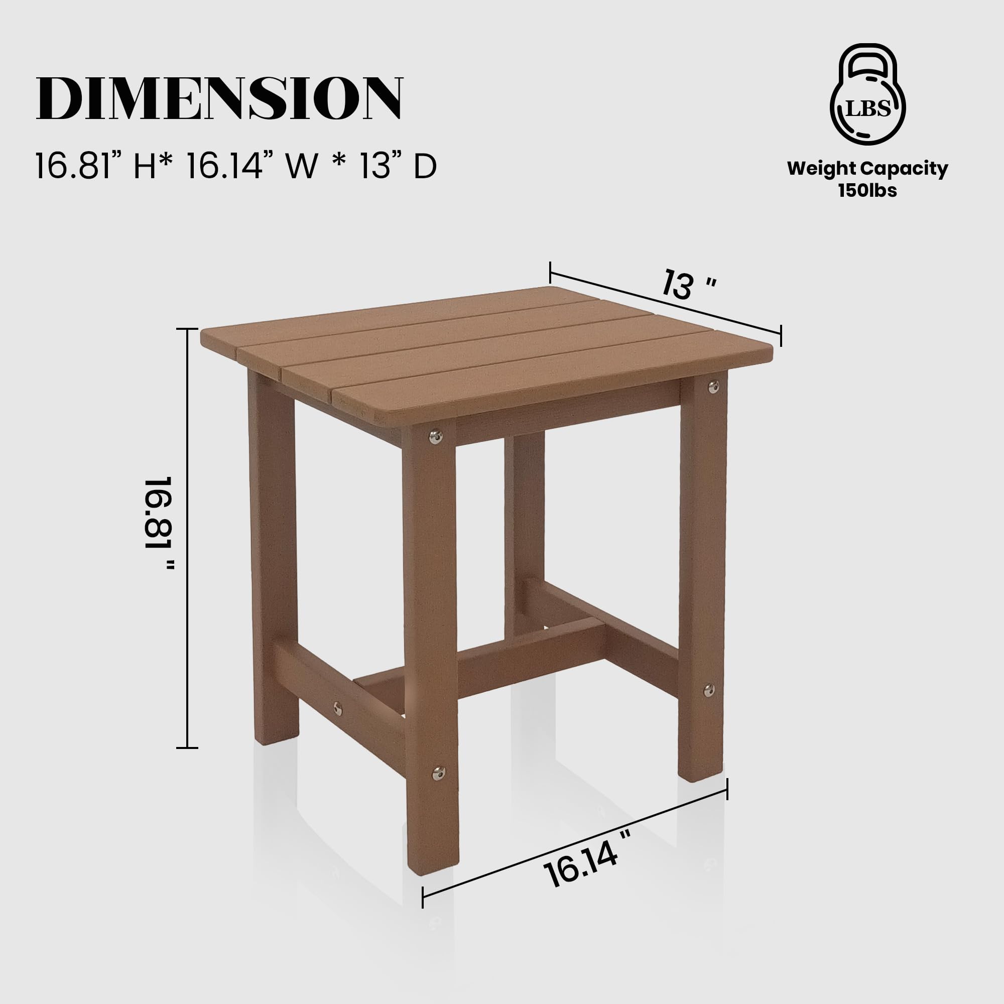 juserox Outdoor Side Table placed beside a chair on patio
