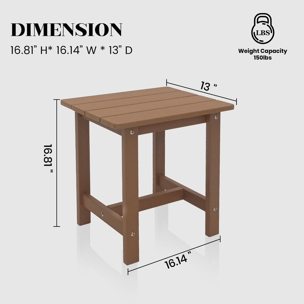 juserox Outdoor Side Table placed beside a chair on patio