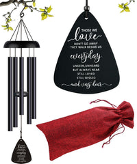 JUST FOR WIND Memorial Wind Chimes front view, black aluminum