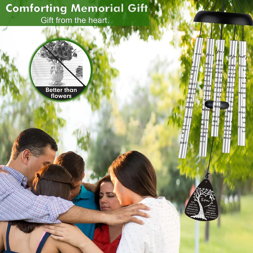 JUST FOR WIND Sympathy Memorial Wind Chimes close-up of chime details
