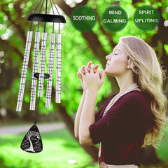 JUST FOR WIND Sympathy Memorial Wind Chimes hanging outdoors