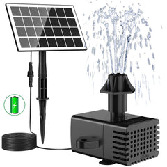 JuTai Solar Fountain Kit with glass panel and nozzles
