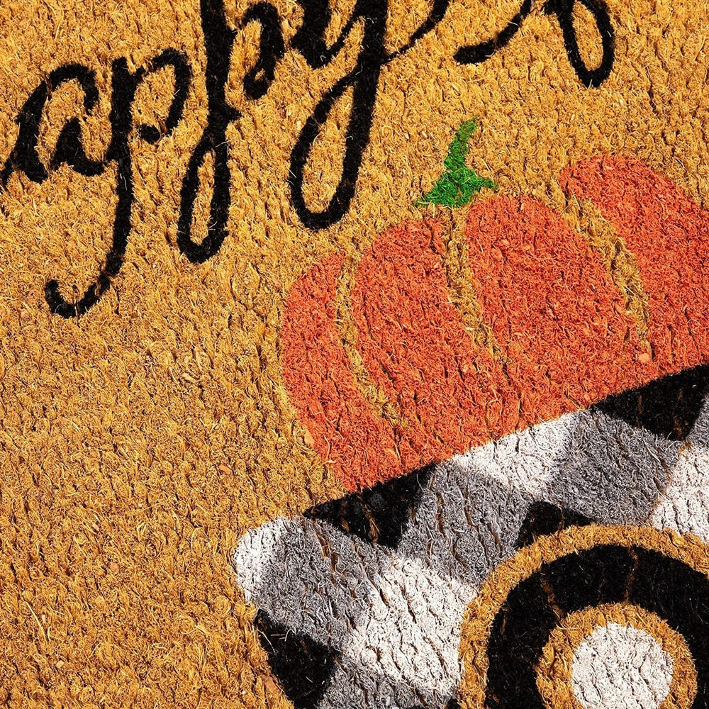 Juvale Coir Door Mat displayed outdoors with fall leaves