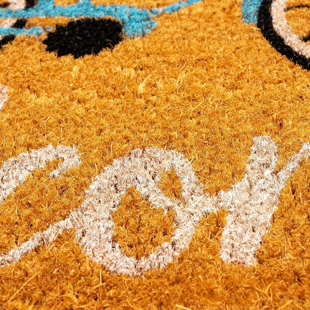 Juvale Coir Welcome Mat in garden setting