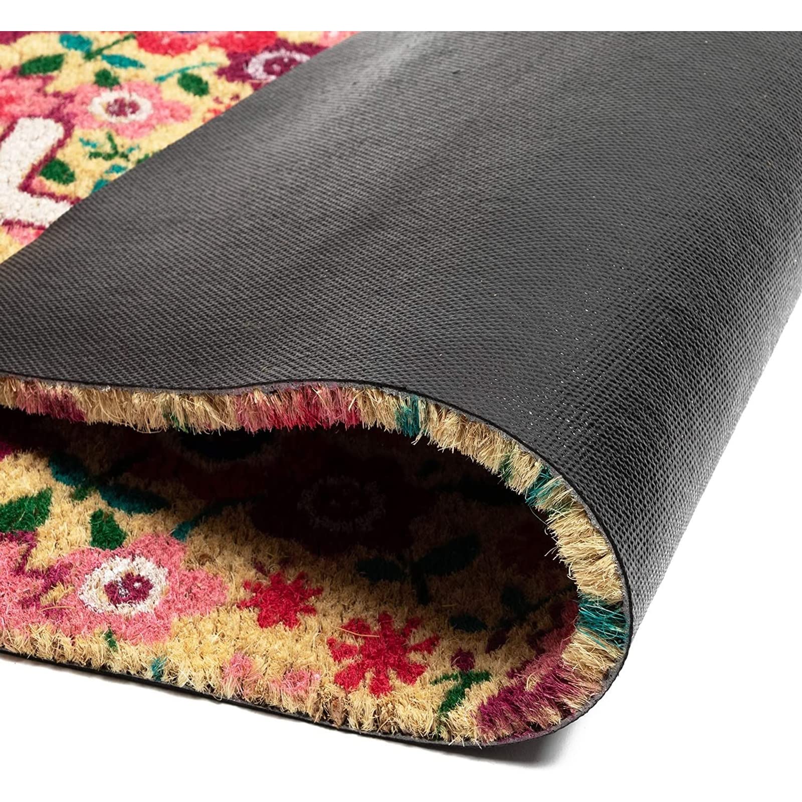 Juvale coir welcome mat in outdoor setting