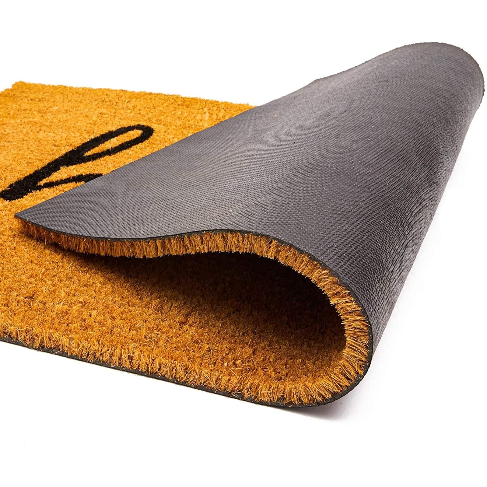 Juvale Hello Coir Doormat placed at front entrance