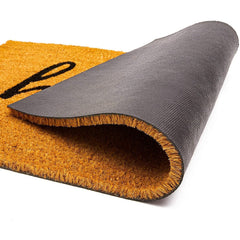 Juvale Hello Coir Doormat placed at front entrance