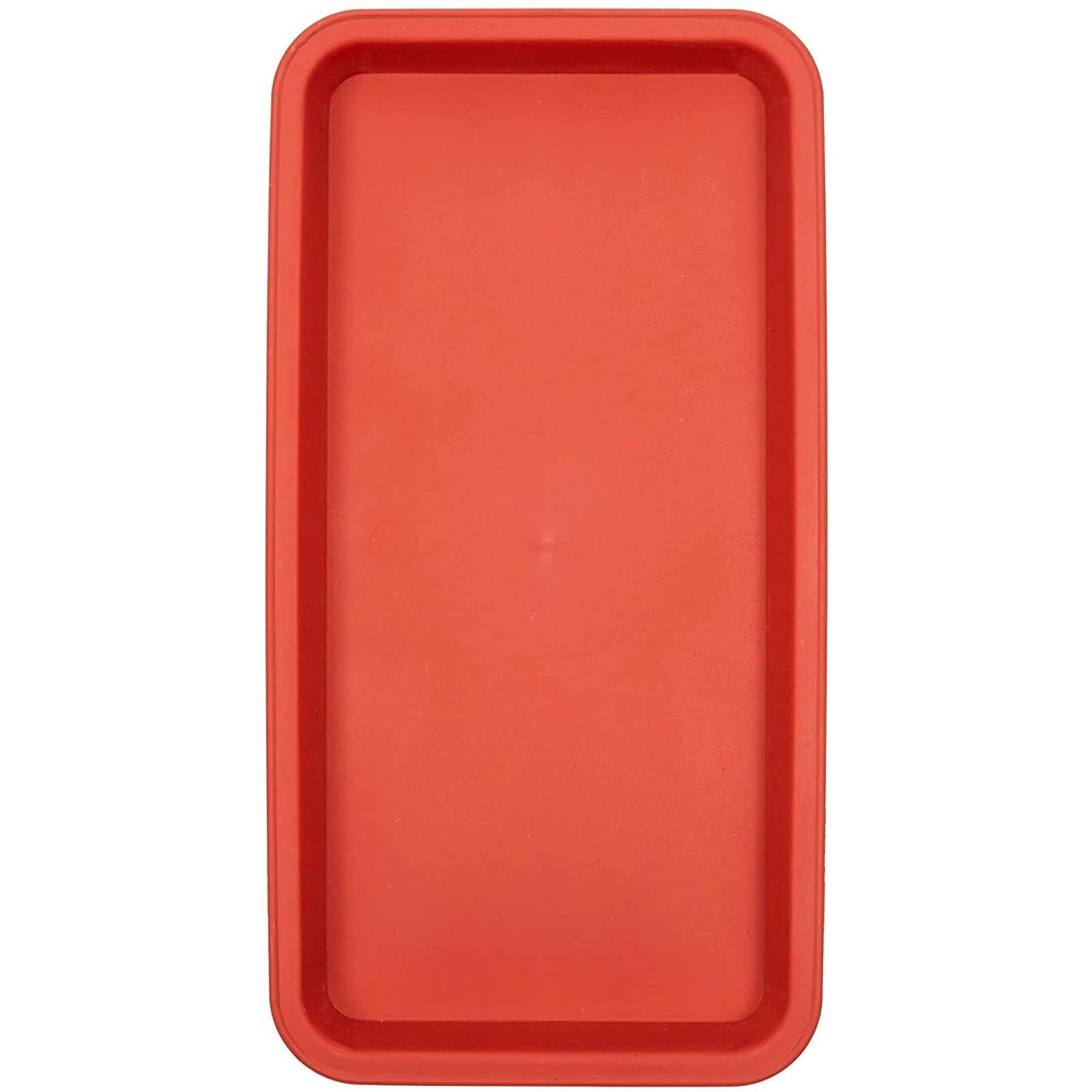 Juvale Rectangular Plastic Plant Tray - Terracotta Red, with plants