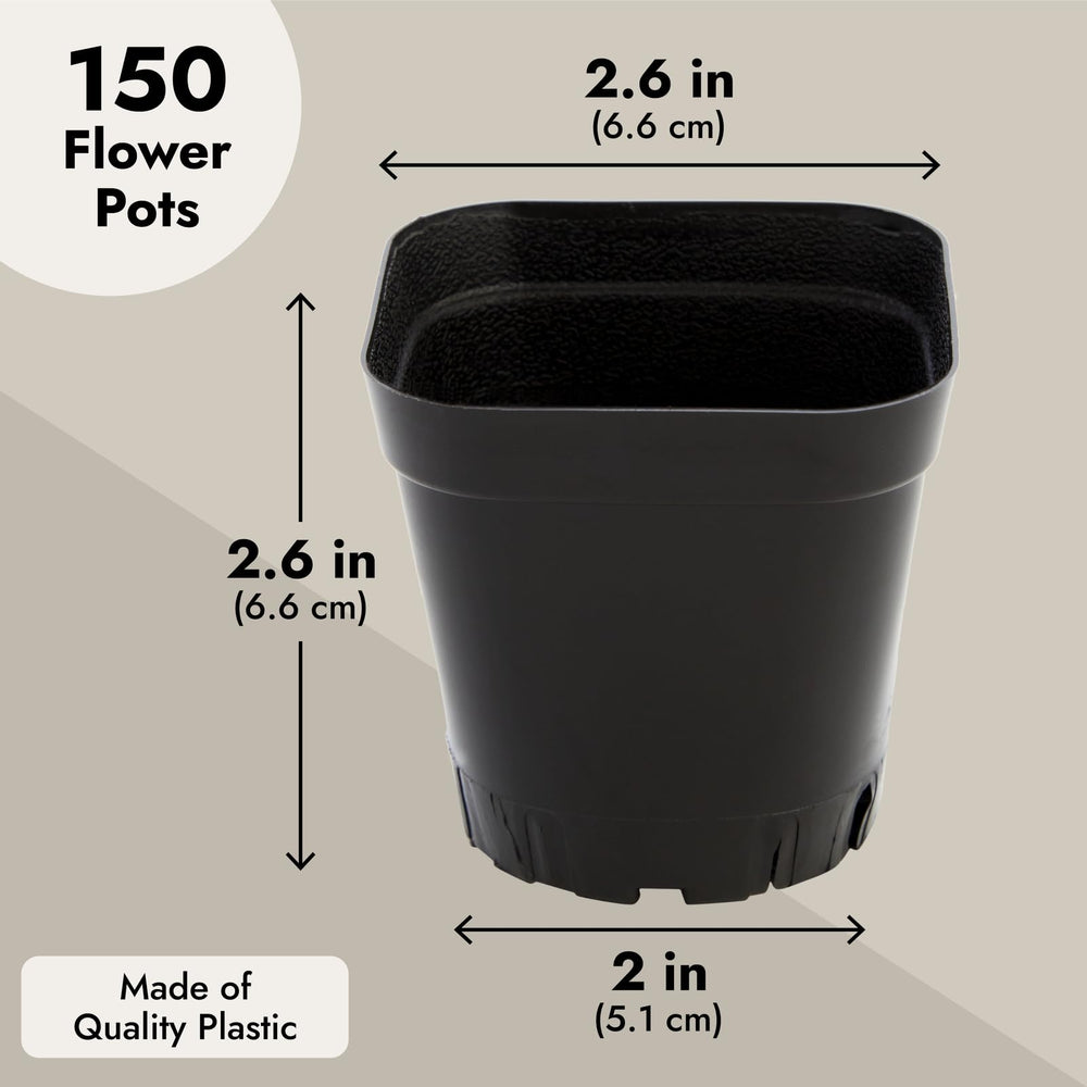 Juvale Square Nursery Pots displayed with plants on a windowsill