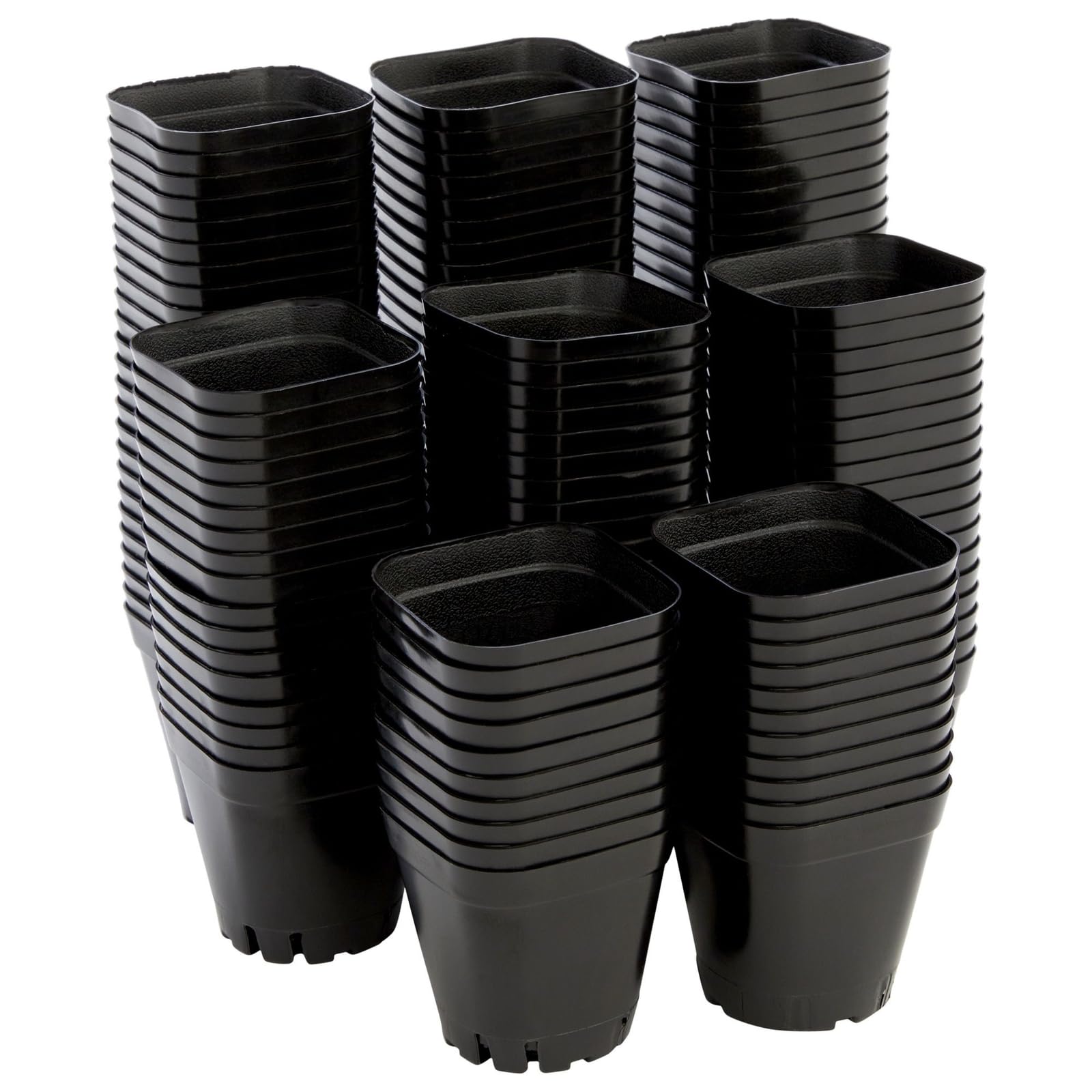 Juvale Square Nursery Pots pack of 150, black color