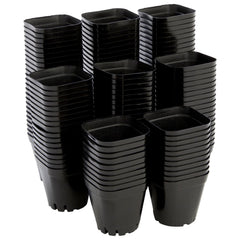 Juvale Square Nursery Pots pack of 150, black color