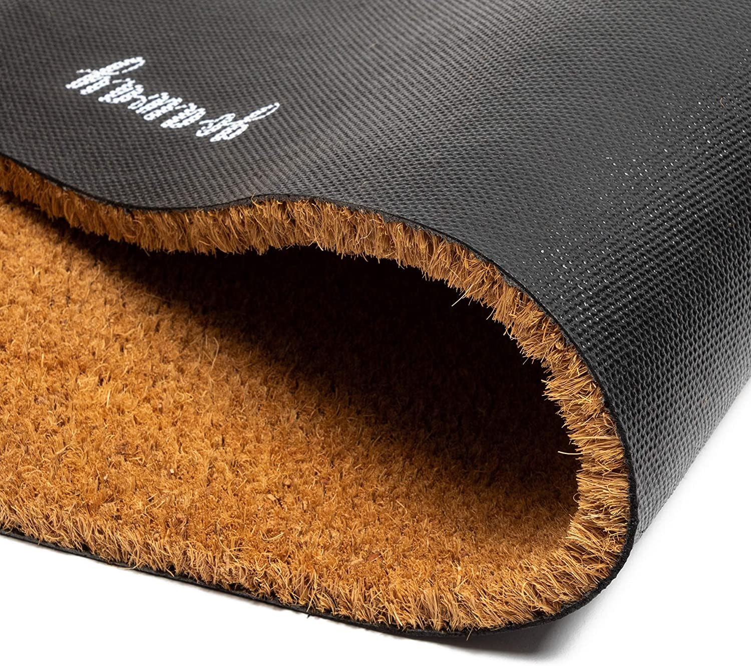 Juvale Welcome Mat Natural Coir Doormat close-up of coir texture