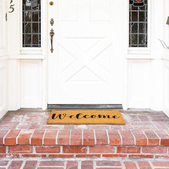 Juvale Welcome Mat Natural Coir Doormat in outdoor setting