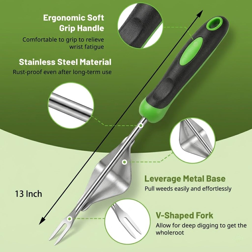 Juxifyron weeding tools displayed with weeds