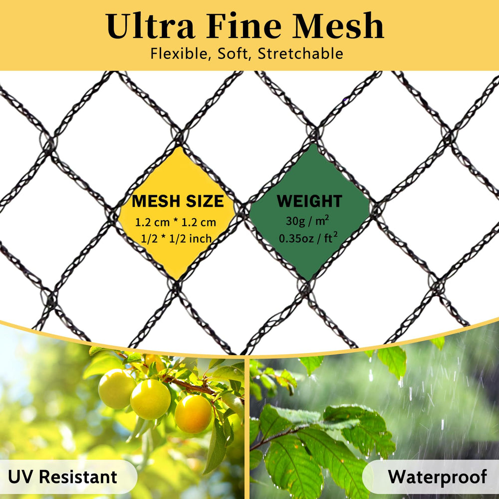 Jvgoo Bird Netting draped over a vegetable garden