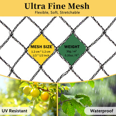 Jvgoo Bird Netting draped over a vegetable garden