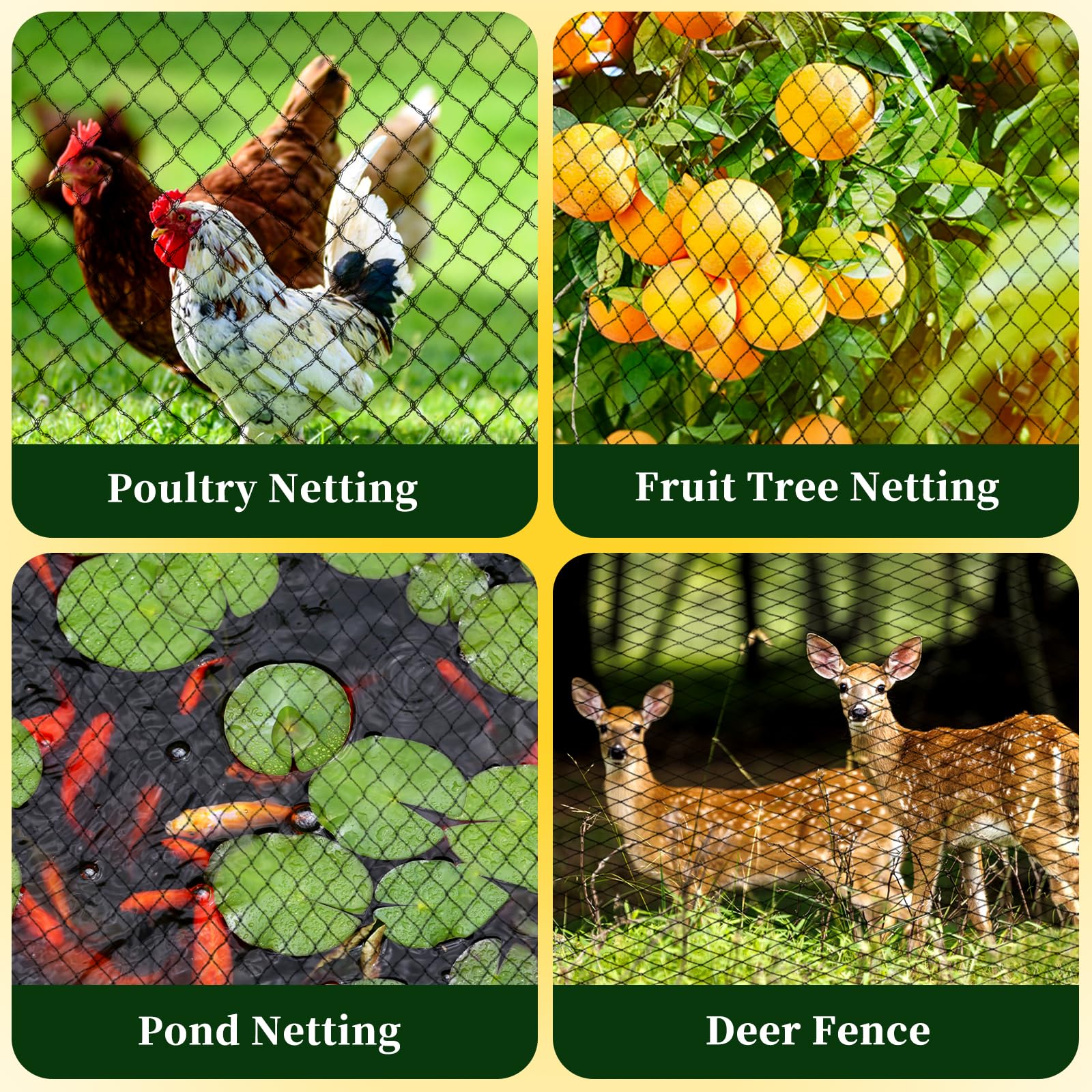 Jvgoo Bird Netting protecting fruit trees in a garden